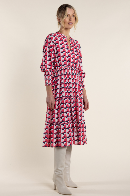 Two T's Triangle Print Dress | Paradise Pink Print