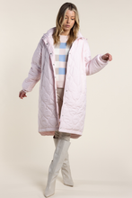 Load image into Gallery viewer, Two T&#39;s Long Puffer with Hood in Pale Pink
