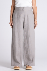 Two T's Abbey Wide Leg Pant | Tweed Linen | Dove | 3465