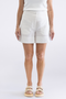 Two T's Amelia Stripe Short in Straw & White Stripe