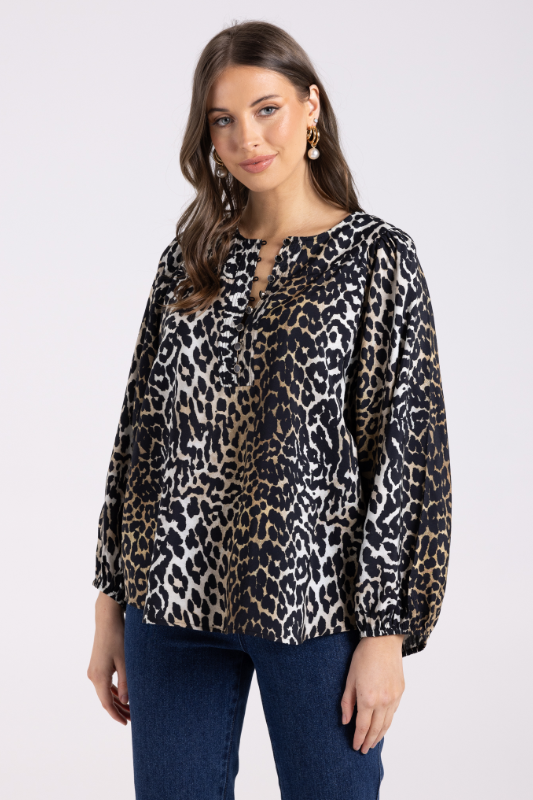 Two T's Animal Print Top 3/4 Sleeve