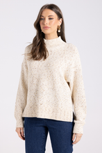 Load image into Gallery viewer, Two T&#39;s Basket Knit Sweater | White-Latte Mix
