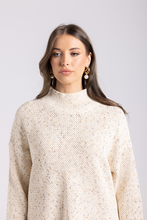 Load image into Gallery viewer, Two T&#39;s Basket Knit Sweater | White-Latte Mix
