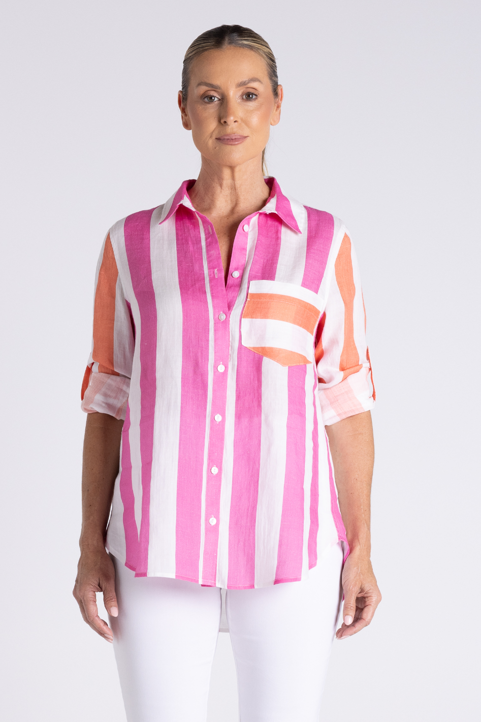 Two T's Candy Stripe Oversized Shirt 