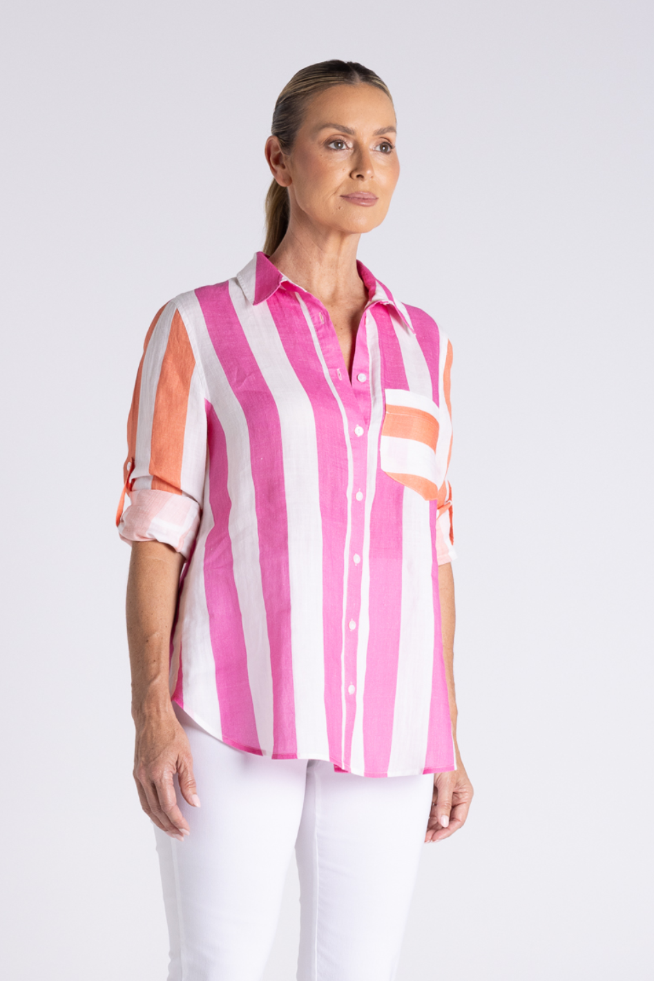 Two T's Candy Stripe Oversized Shirt 
