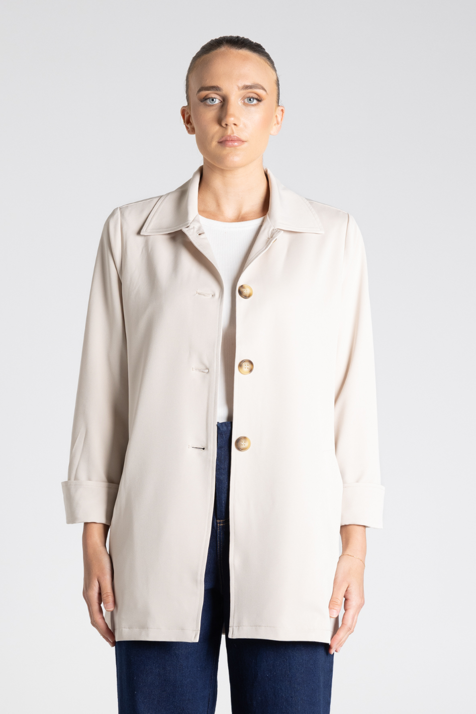 Two T's Car Coat in Oat