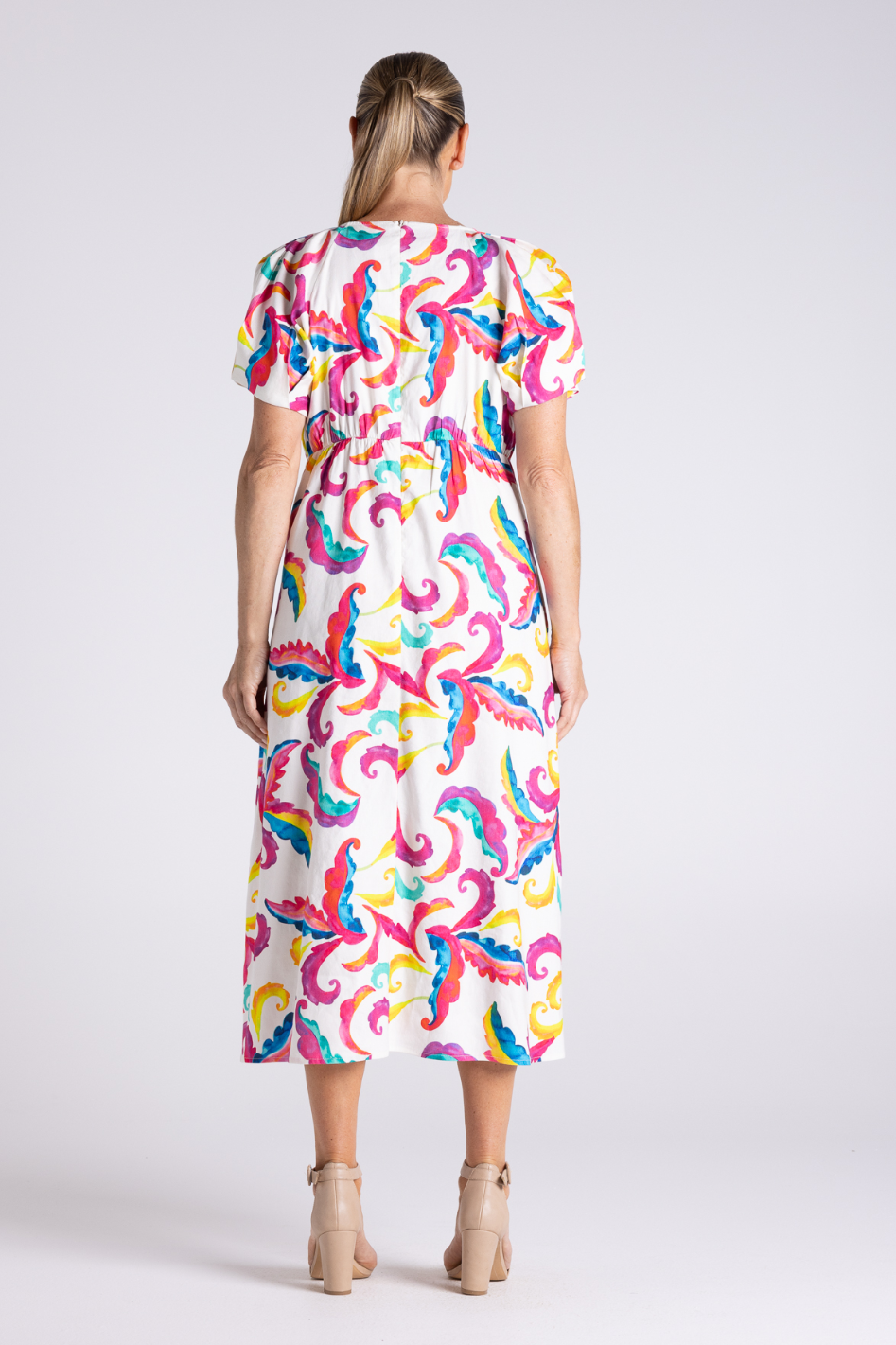 Two T's Carnival Print Midi Dress 