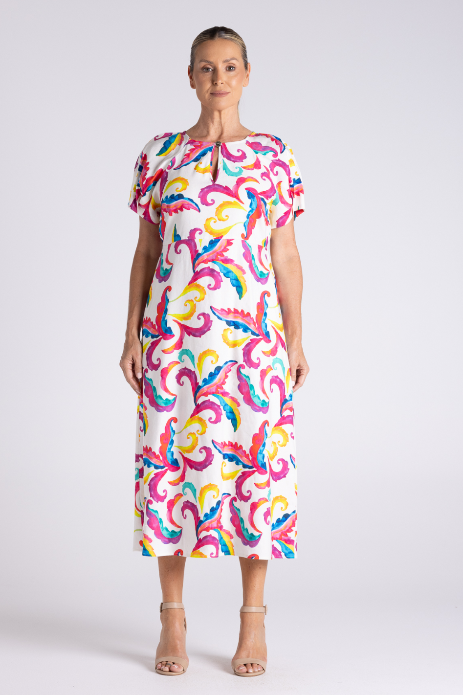 Two T's Carnival Print Midi Dress 