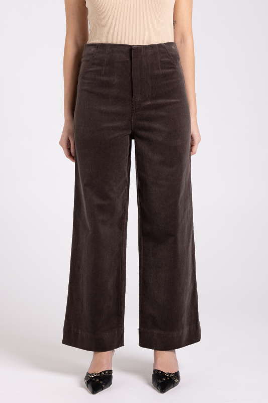 Two T's Cord 7/8 Wide Leg Jean | Espresso