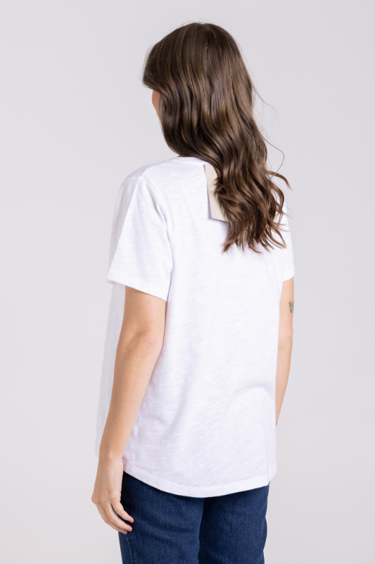 Two T's Crew T-Shirt | Gold/Silver Logo Sequins