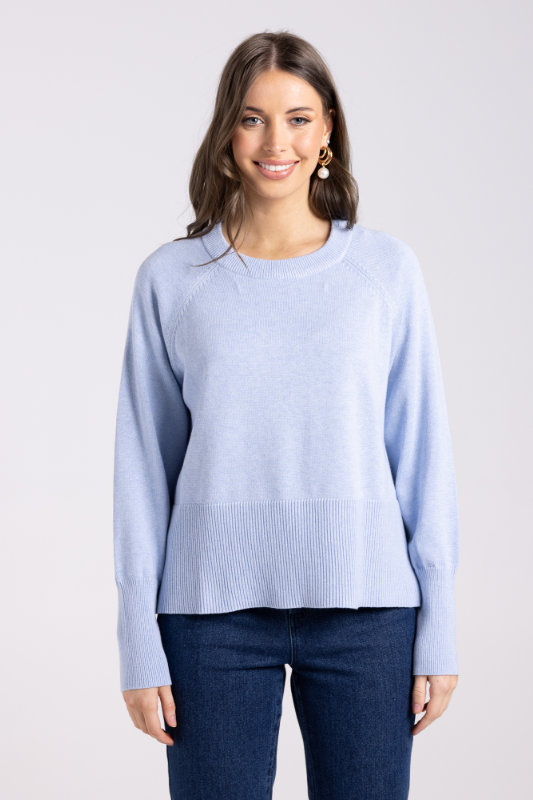 Two T's Crew Neck Sweater | Powder Blue