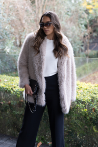 Two T's Faux Fur Coat | Oat | 3351