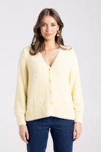 Load image into Gallery viewer, Two T&#39;s Fluffy Cardigan 7/8 Sleeve | Sunshine
