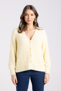 Two T's Fluffy Cardigan 7/8 Sleeve | Sunshine