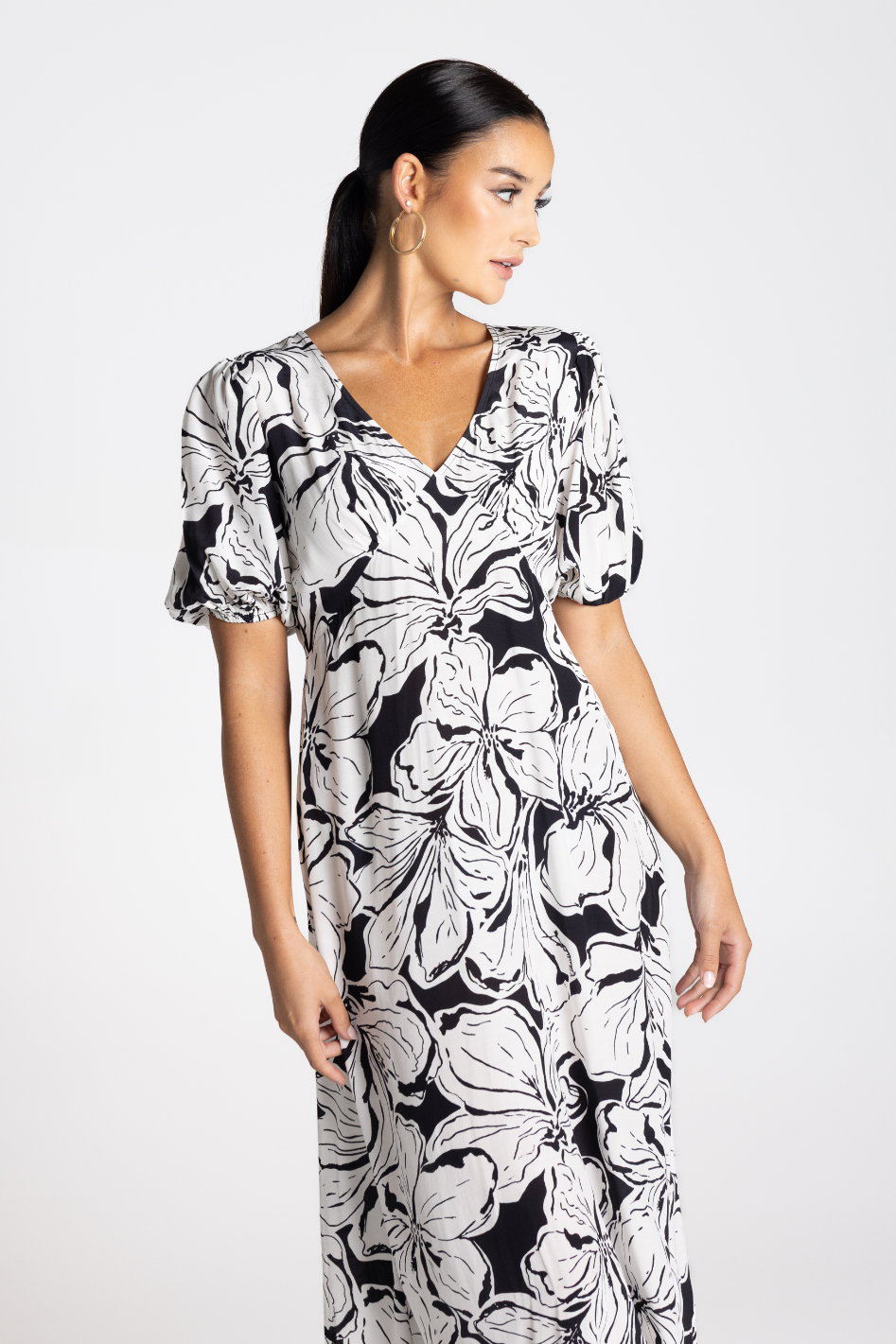 Two T's Hibiscus Midi Dress