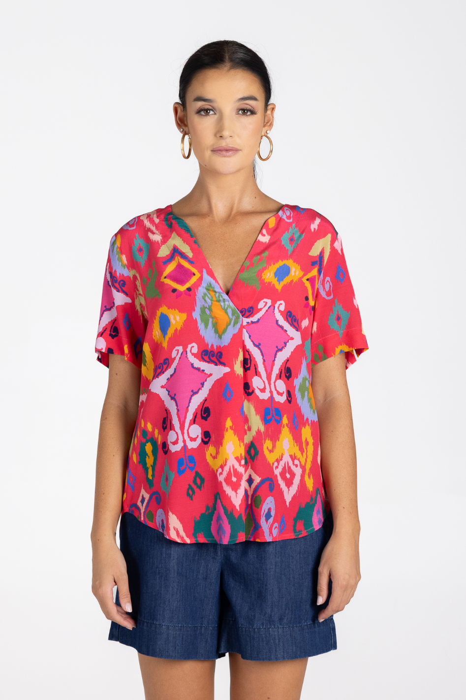 Two T's Ikat Print Top 