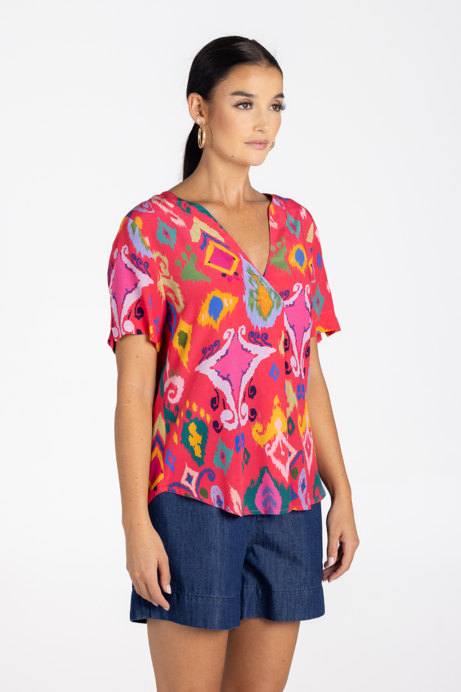 Two T's Ikat Print Top 