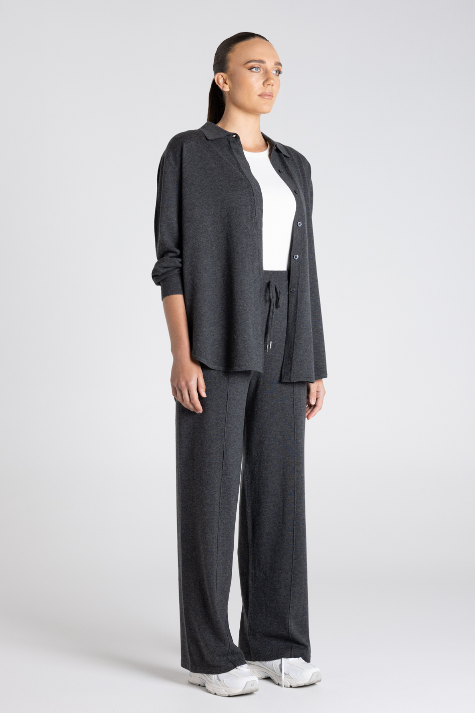 Two T's Jersey Knit Pant in Steel