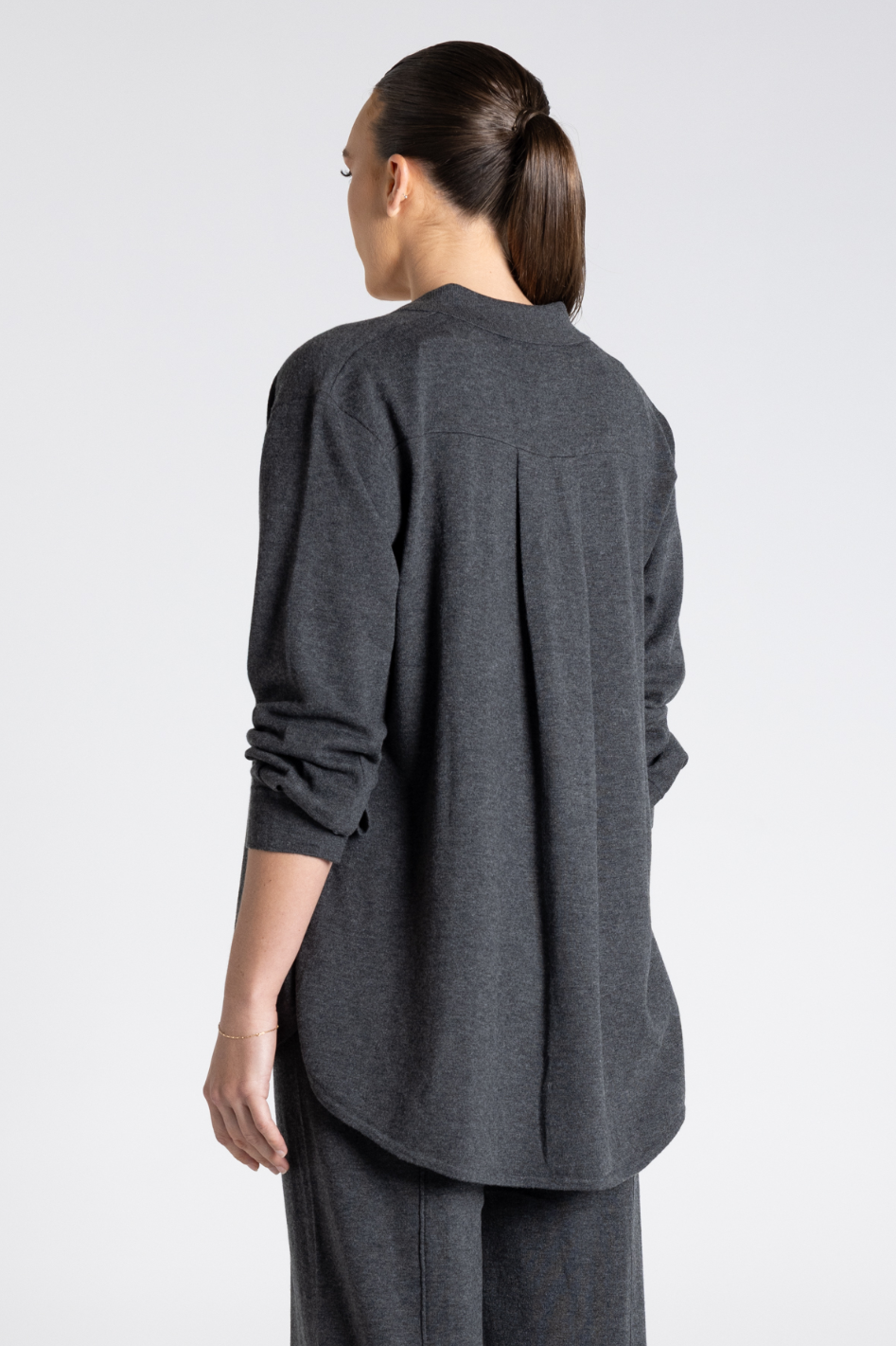 Two T's Knit Shirt Dropped Shoulder in Steel