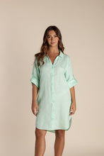 Load image into Gallery viewer, Two T&#39;s Linen Shirt Dress | Mint
