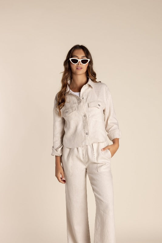 Two T's Linen Shirt Jacket