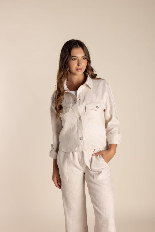 Two T's Linen Shirt Jacket