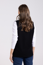 Load image into Gallery viewer, Two T&#39;s Merino/Cotton Knit Vest | Black
