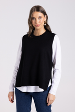 Load image into Gallery viewer, Two T&#39;s Merino/Cotton Knit Vest | Black
