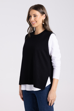Load image into Gallery viewer, Two T&#39;s Merino/Cotton Knit Vest | Black
