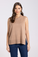 Load image into Gallery viewer, Two T&#39;s Merino/Cotton Knit Vest | Camel
