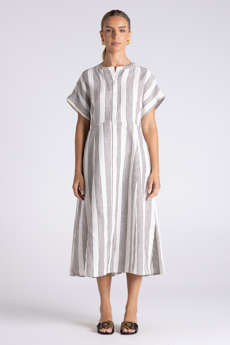 Two T's Mini Stripe Midi Dress