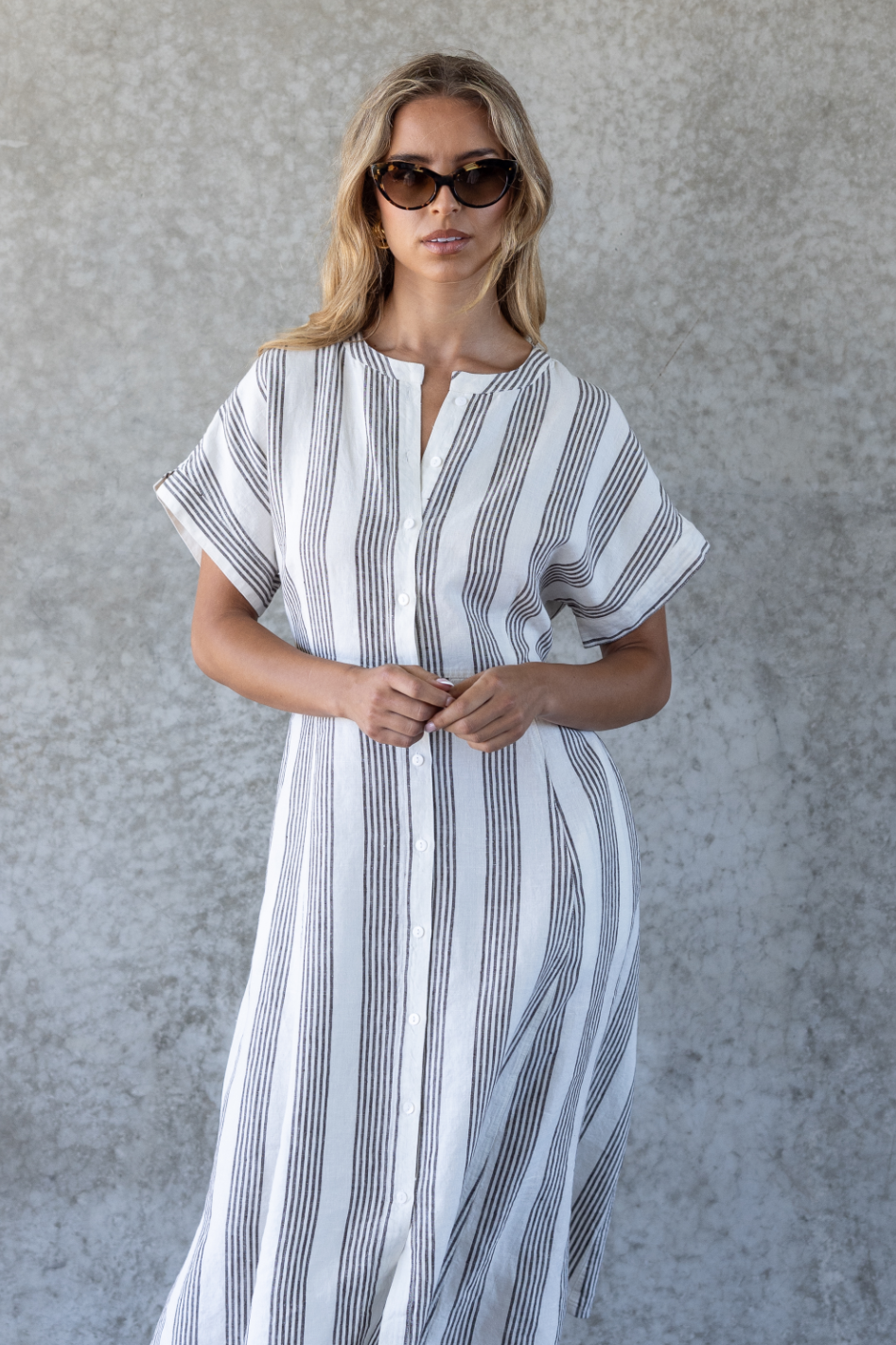 Two T's Mini Stripe Midi Dress