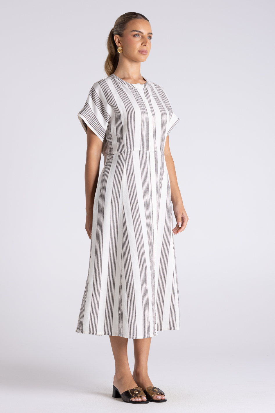 Two T's Mini Stripe Midi Dress
