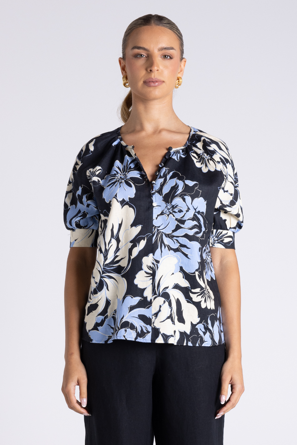 Two T's Peonie Print Top