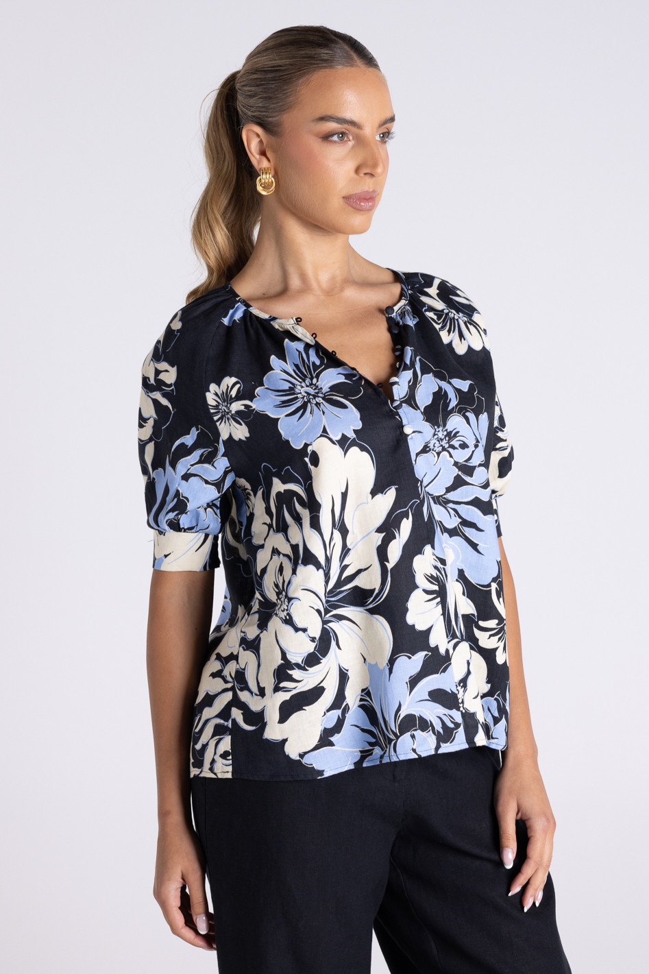 Two T's Peonie Print Top