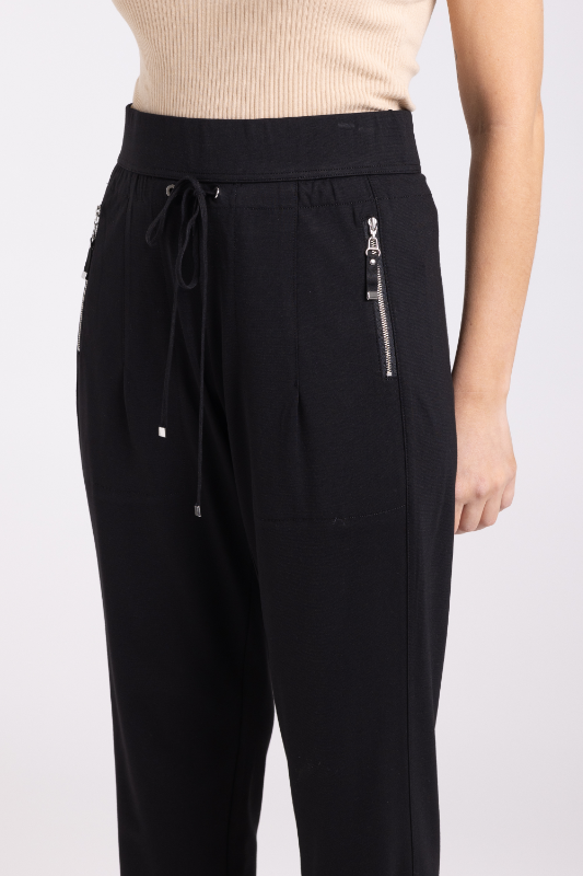 Two T's Ponte Panelled Pant | Black