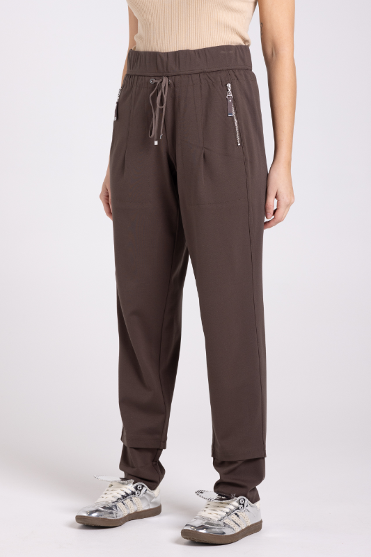 Two T's Ponte Panelled Pant | Espresso