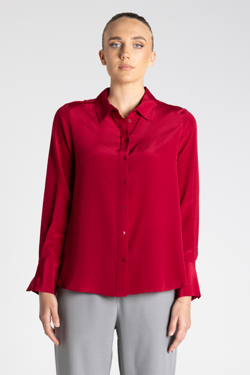 Two T's Silk Shirt in Spiced Wine