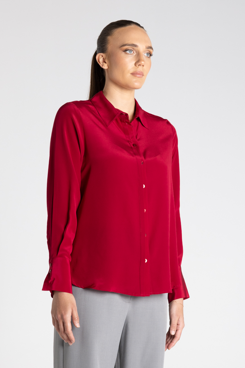 Two T's Silk Shirt in Spiced Wine