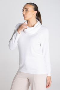 Two T's Merino/Cotton Knit Snood | Ivory | 3318