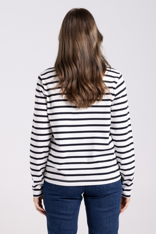 Two T's Striped Top | French Navy/White