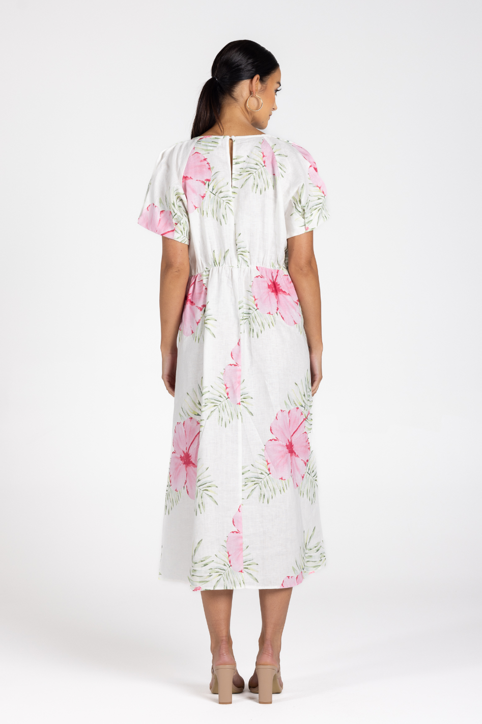Two T's Tropical Print Midi Dress