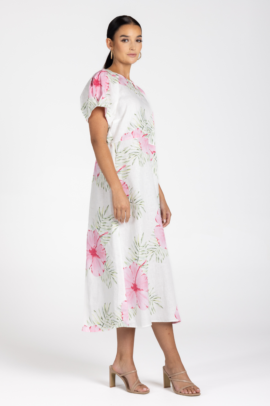 Two T's Tropical Print Midi Dress
