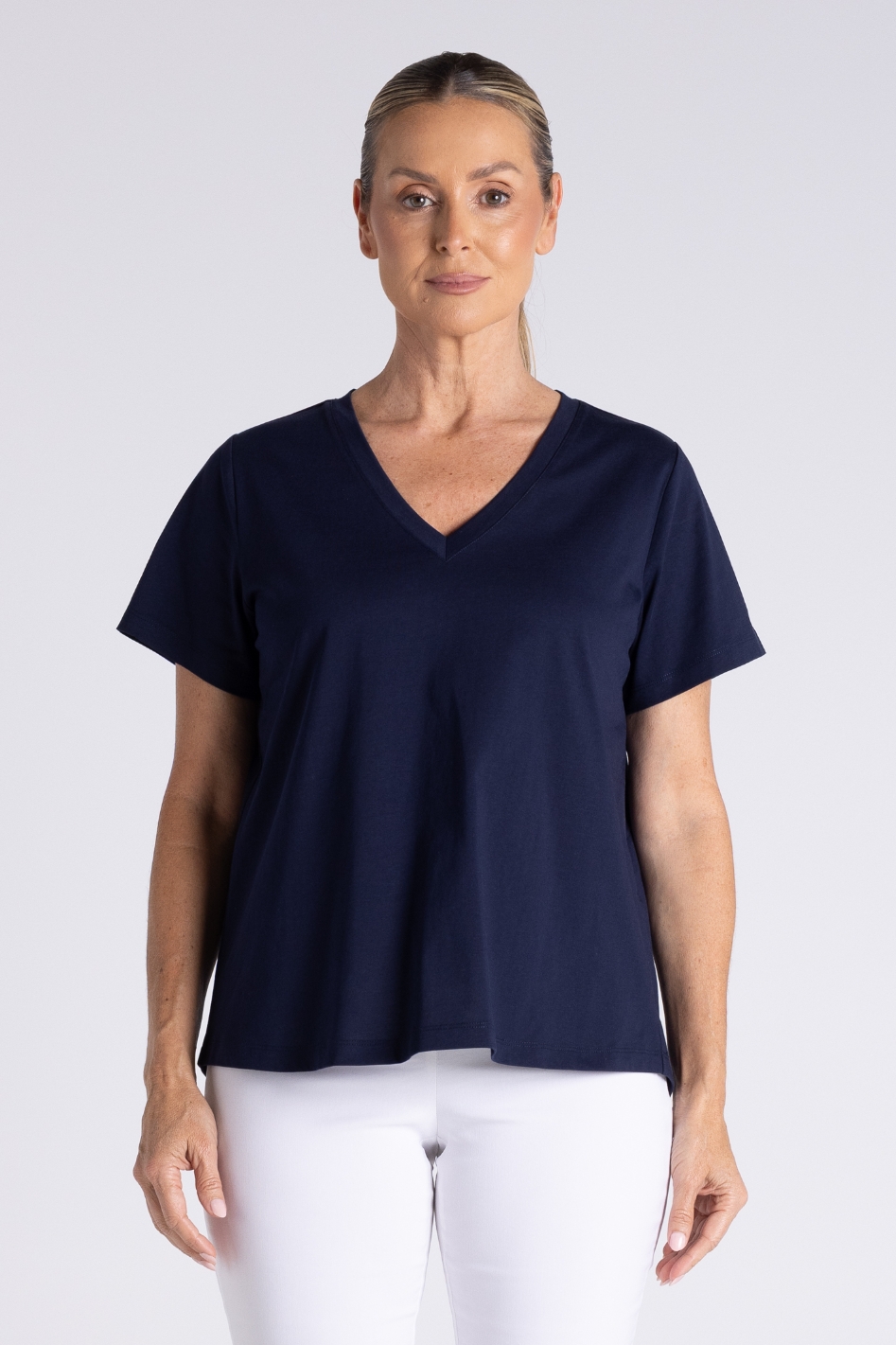 Two T's V Neck T-Shirt | Navy | 3428