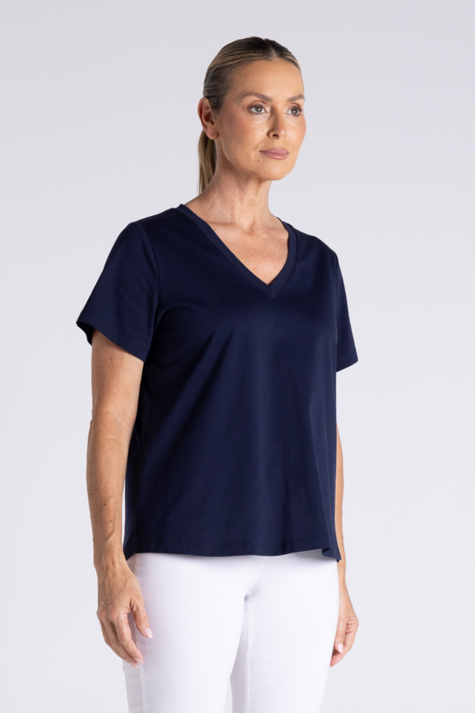 Two T's V Neck T-Shirt | Navy | 3428