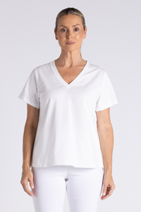 Two T's V Neck T-Shirt | White | 3428