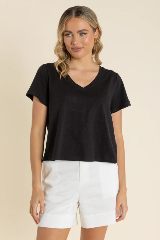Two T's V Neck Crop T-Shirt