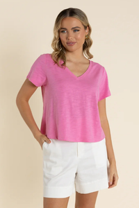 Two T's V Neck Crop T-Shirt