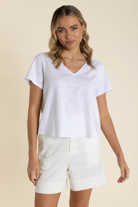 Two T's V Neck Crop T-Shirt