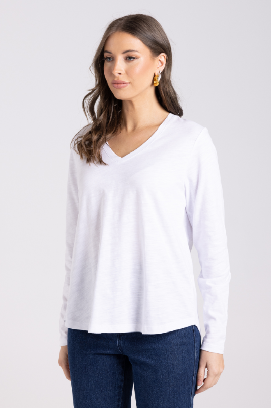 Two T's V Neck Long Sleeve Top